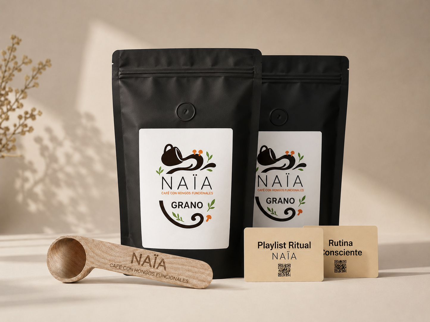 Pack Diario café en grano NAÏA con hongos funcionales