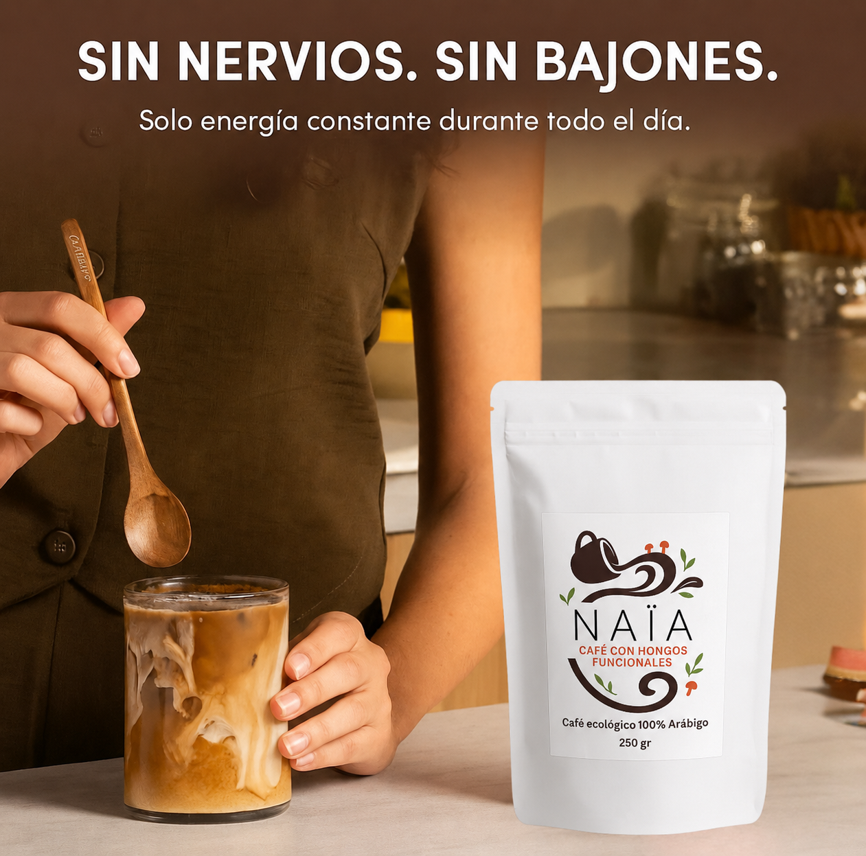CAFÉ  ARABIGO MOLIDO CON HONGOS