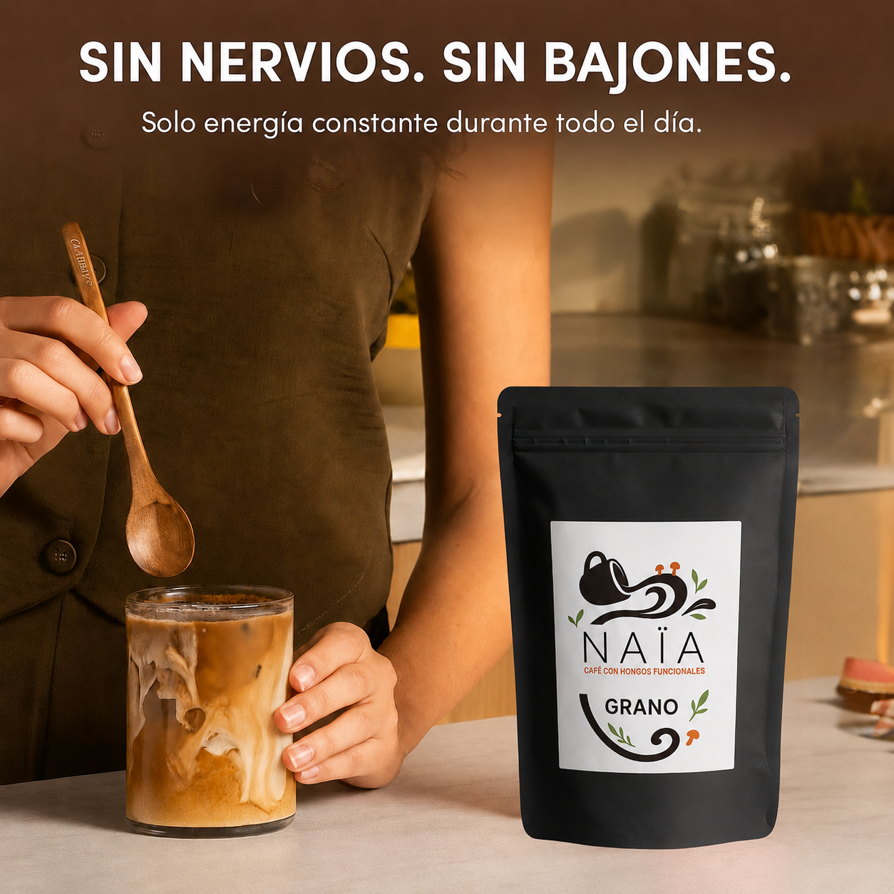 CAFE  ARABIGO  EN GRANO CON HONGOS FUNCIONALES